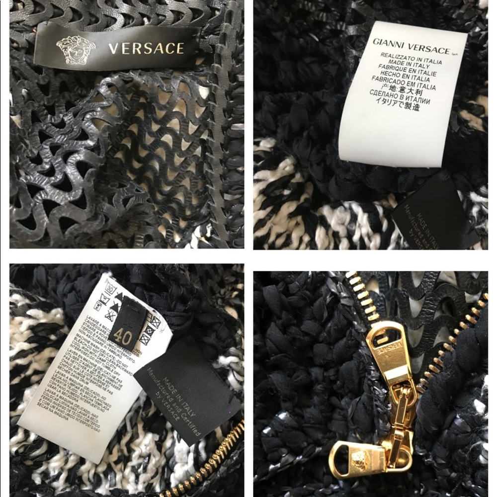 Versace Leather Knit-Crop Jacket - Picture 9 of 11